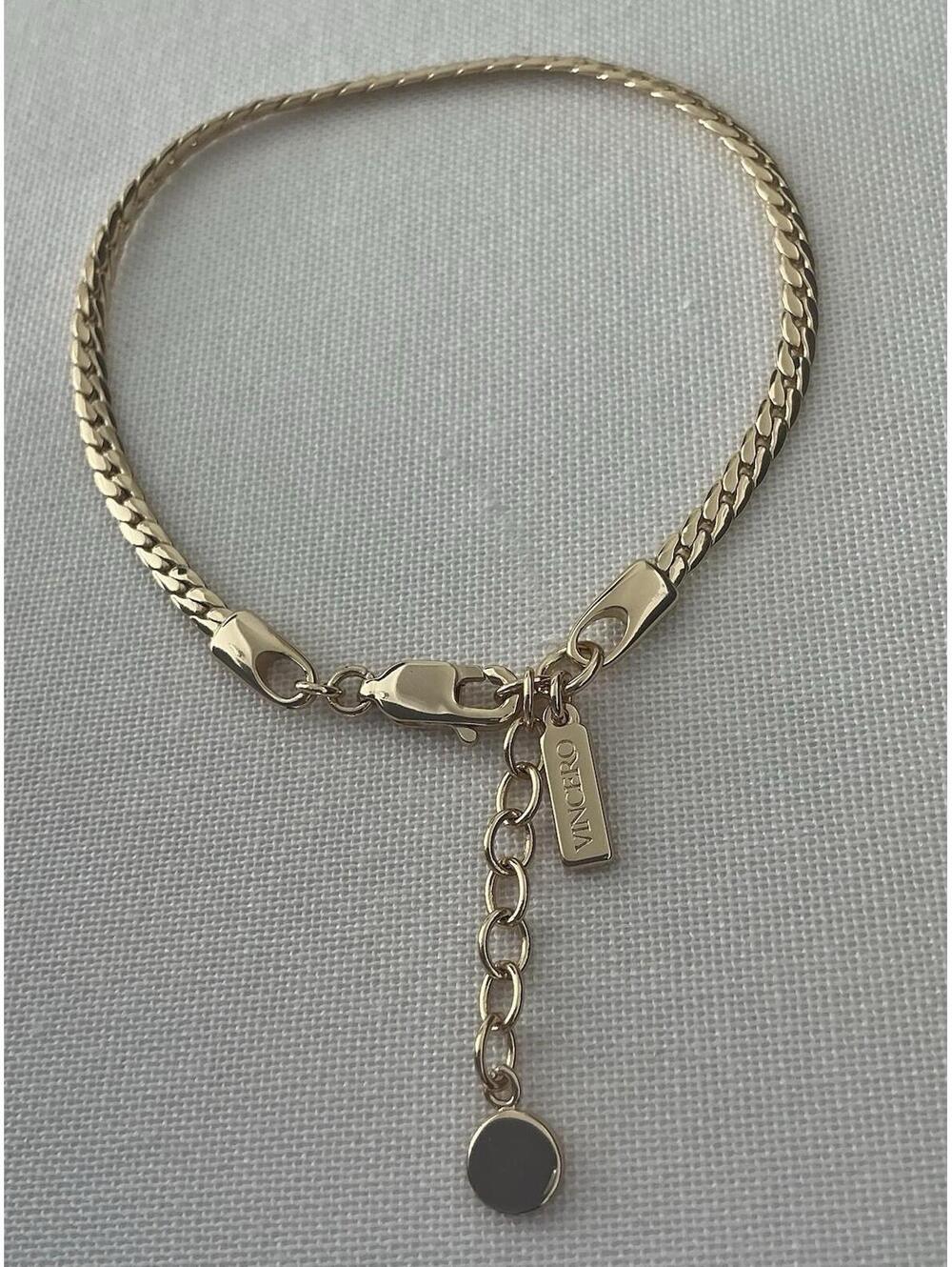 Vincero Serpentine Yellow 14k Gold Over 925 Sterling Silver Snake Chain Bracelet